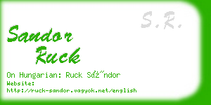 sandor ruck business card